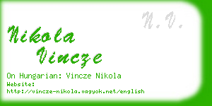 nikola vincze business card